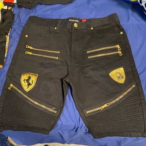 Makobi Ferrari Black Denim Shorts